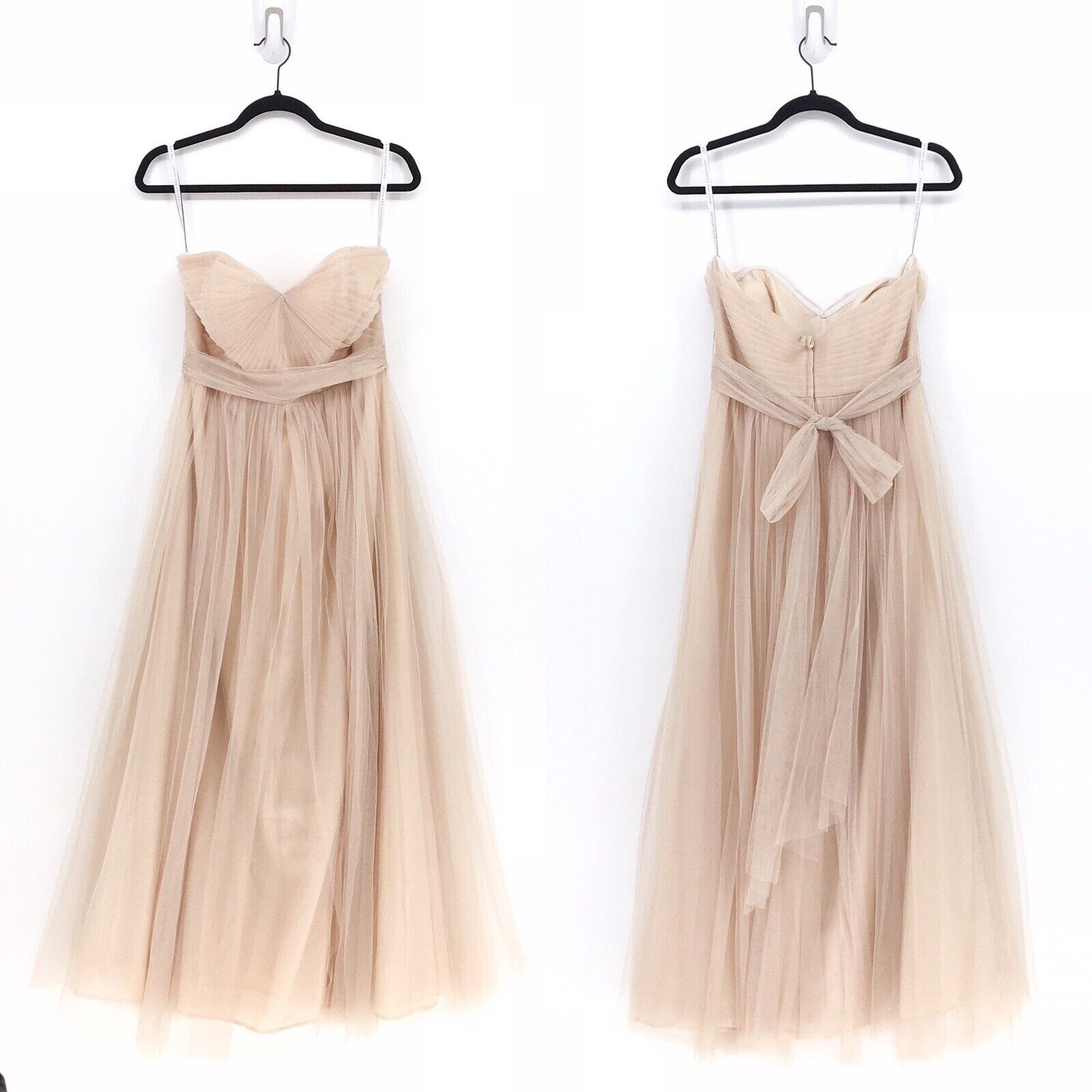 Bhldn Jenny Yoo Women 12 Annabelle Dress Ivory Nude Convertible Strapless Tulle